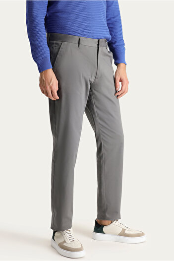 Kiğılı Regular Fit Likralı Saten Kanvas / Chino Pantolon