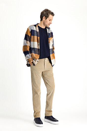 Kiğılı Regular Fit Cotton Velvet Trousers