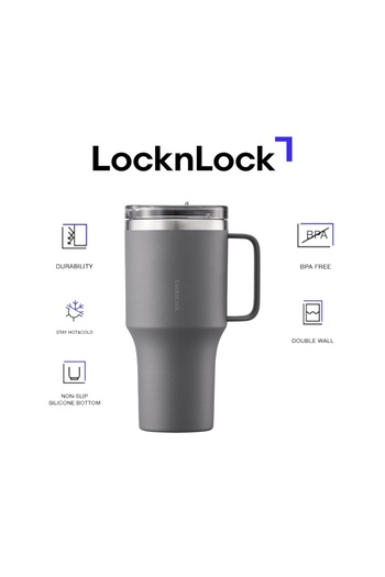 locknlock Metro Mug King Hot and Cold Beverages 820ml Grey