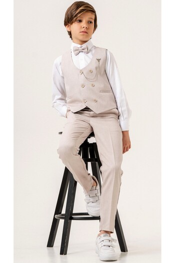 carino's kids Boy's Tuxedo Suit - Set of 4 with Vest, Bow Tie and Shirt