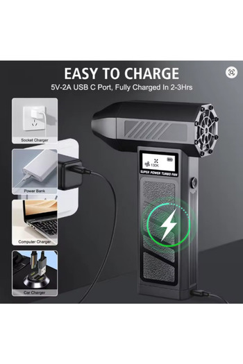 Unichrome Işıklı Mini Turbo Jet Fan 130000rpm Araba Aksesuarları Temizleme Üfleyici Aracı Kar Üfleyen