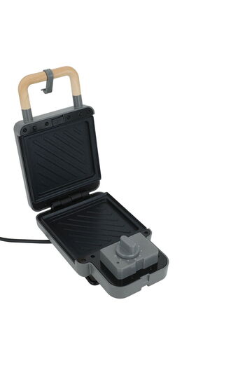 Edison Sandwich and Waffle Maker, 600 Watt, 2×1 - Dark Grey