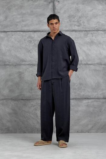 NOMARC Black 512 Modal Fabric Oversize Suit Bottom Top
