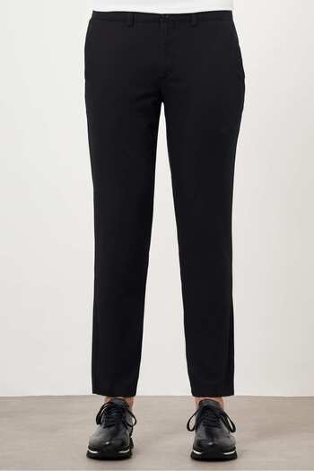 Morven Men's Black Summer Cotton Side Pocket Slim Fit Chino Pants