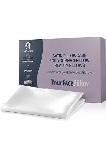 YourFacePillow Satin Pillowcase, White, 45x45 Cm