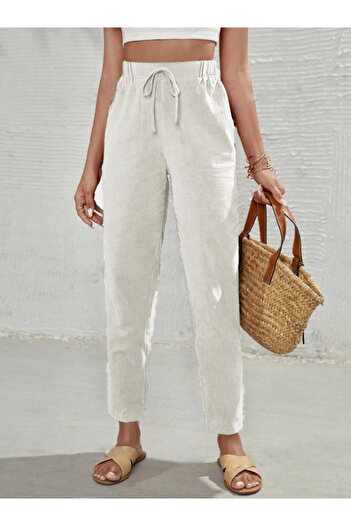 night blue French High Waist Trousers-Opencream