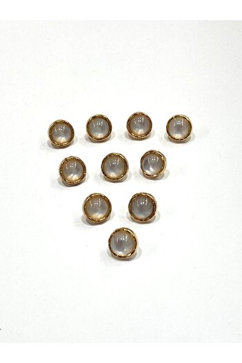 karantuhafiye Stoned Blouse Button / Metal Blouse Button Gold / 10 Pieces /2887/ Model 7