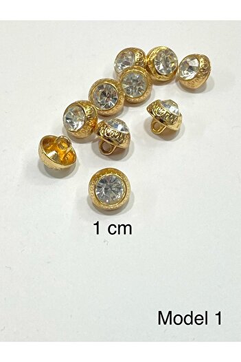 karantuhafiye Stoned Blouse Button / Metal Blouse Button Gold / 10 Pieces /2887/ Model 1