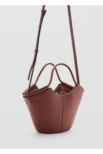 MANGO Woman Mini Shopper Style Shoulder Bag