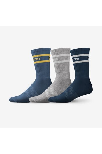 Salomon Life Crew 3 Pack Unisex Socks Denim 160261452