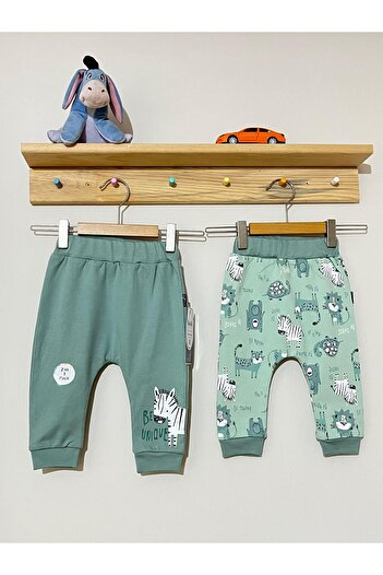 Miniworld Unisex Bebek İkili %100 Pamuklu Pantolon