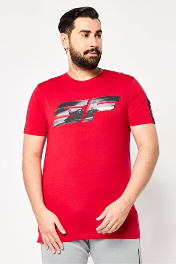 Scuderia Ferrari Men Slim Fit Short Sleeve Outdoor T-Shirt, Red