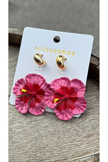 luxyansımalar Large Pink Flower Earrings 2 Pack