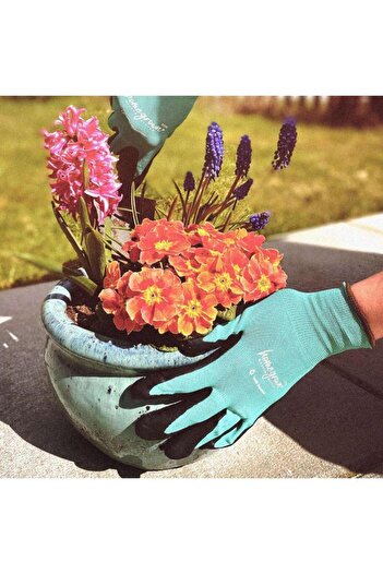 Generic Watson Homegrown Nylon Gardening Gloves for Women Jade Green and Black Small 7028829