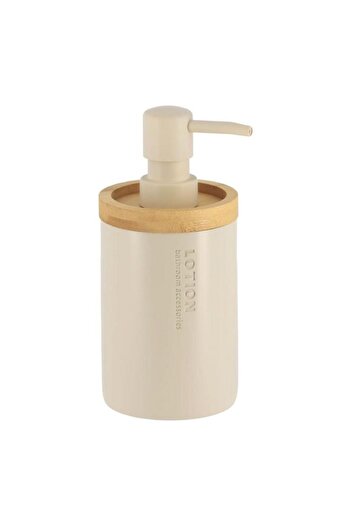 Generic Tendance Polyresin and Bamboo Liquid Soap Dispenser Beige and Brown 280ml 62101161