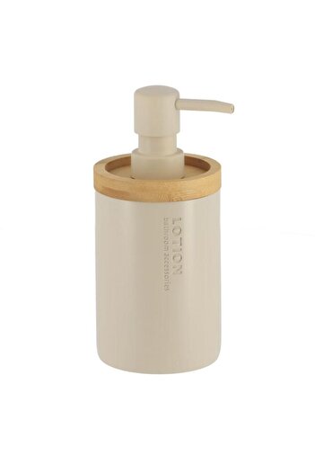 Generic Tendance Polyresin and Bamboo Liquid Soap Dispenser Beige and Brown 280ml 62101161