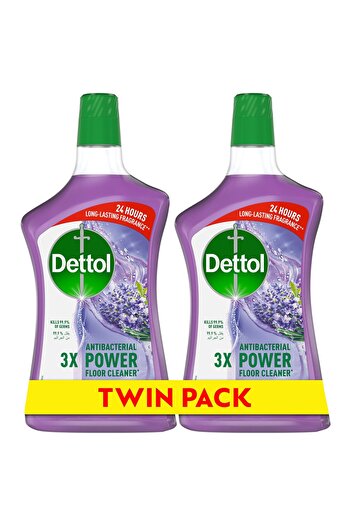 Dettol Antibacterial Power Floor Cleaner Lavender 2 X 900 ml Kills 99.9% Germs, Deep Clean & Refreshing