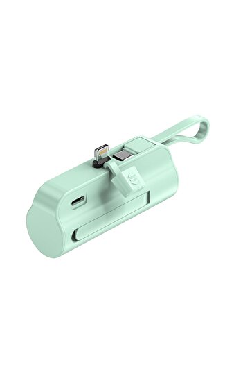 fulina 5000mAh Mini Power Supply,20w Pd Fast Charging,Built-In Type-C/Apple Interface,Green