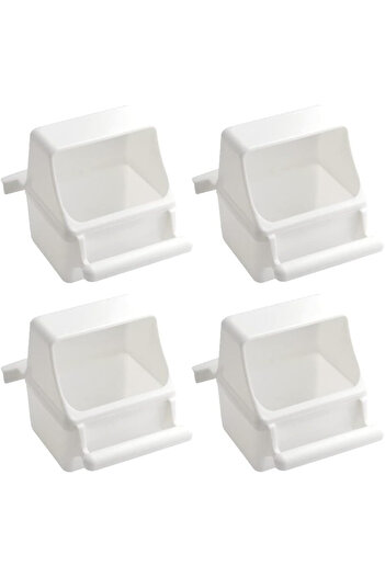 XINMEIWEN Set of 4 bowls for feeding birds in a cage XINMEIWEN, plastic, white, 7 x 5 x 9 cm