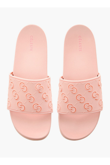 Celeste Women's Monogram Textured Slip-On Slides