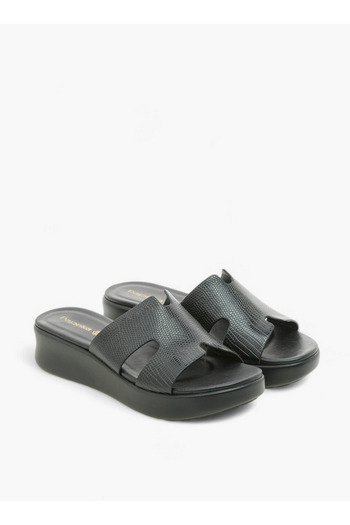 Paprika Women's Cutout Textured Slip-On Sandals