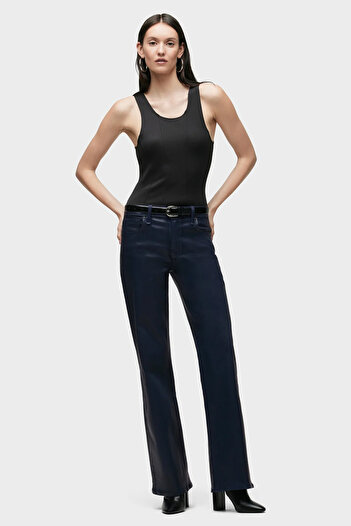 Hudson RED HIGH-RISE WIDE LEG PANTS - - 26, NAVY