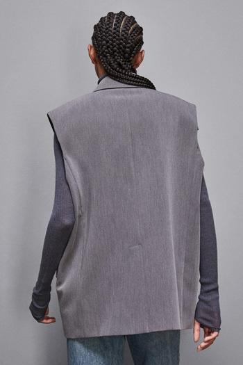 Patrizia Pepe Oversize Vest - - 38, Gray