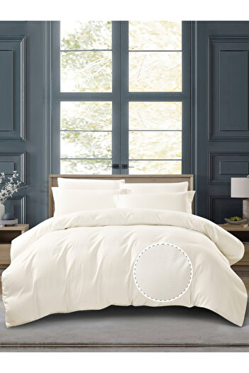 Donetella 6-Piece Hotel Striped Duvet Cover Set, King Size 260x240 cm, Microfiber, Without Filler