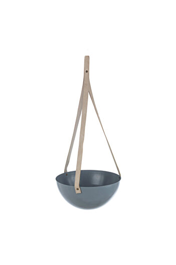 Bizzotto Suspended Metal Flower Pot Holder Gray Brown 25 cm x 55 cm