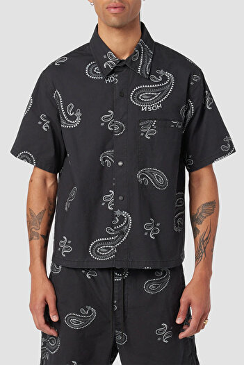 Hudson SHORT SLEEVE SHIRT - - XL, BLACK