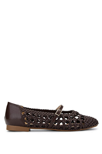 Tamer Tanca Women's Vegan Brown Ballerina Shoes