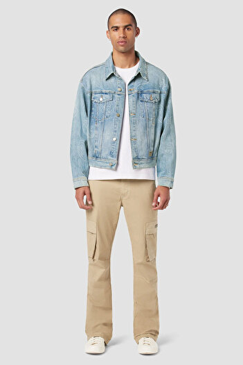 Hudson WALKER CARGO KICK FLARE JEANS - - 33, BEIGE