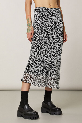 Patrizia Pepe Printed Midi Skirt - - White, 40