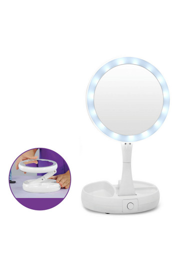 SIKS 2in1 LED mirror, normal mirror and magnifying mirror