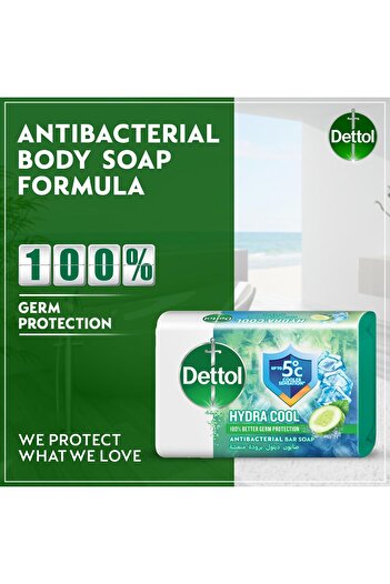 Dettol Hydra Cool Anti-Bacterial Bar Soap Cucumber & Icy Menthol Scent Value Pack 4 x 165 g