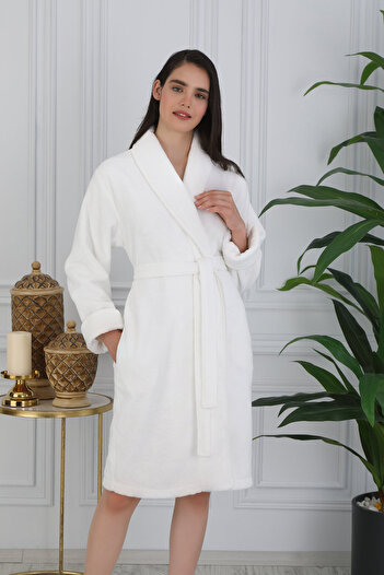 Özdilek Sadem Organic Acacia Shawl Collar Bathrobe