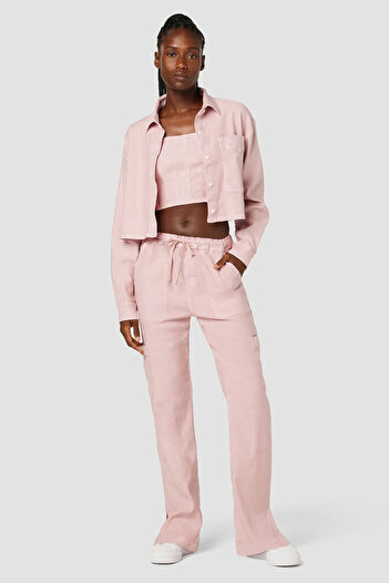 Hudson DRAWSTRING CARGO STRAIGHT PANTS - - PINK, 32