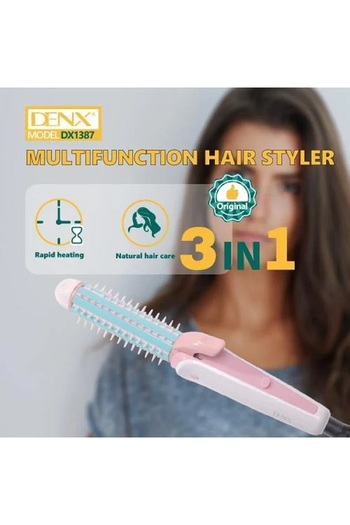 Denx DENX 3-in-1 Hair Styler - Brush, Curl, Straighten | Model DX1387