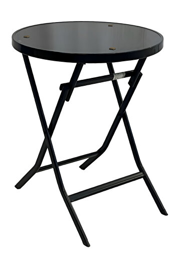 rexa Outdoor Folding Table, Foldable Round Dining Table 65 x 55 x35cm