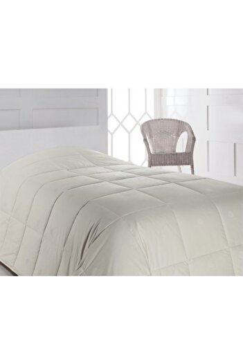 Cotton Box Deluxe Quilted Duvet with 100% Cotton Cover, 155 x 215 cm, Ecru