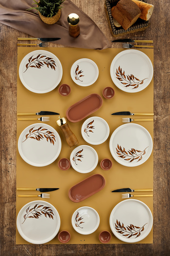 Sezka Life Lantern Tree 18 Piece Ceramic Breakfast Set 6-Person Breakfast Set Luxury Ceramic