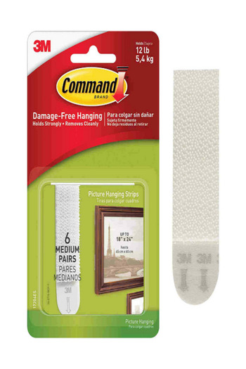 3M Command Medium Self-Adhesive Plastic Picture Hanging Strips