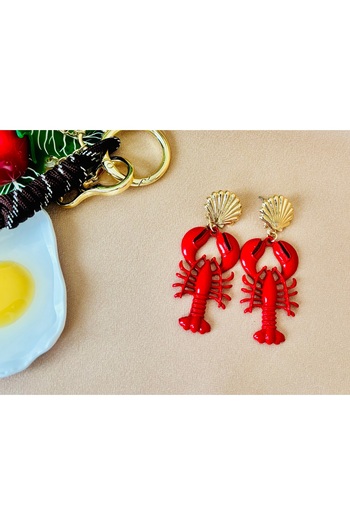 Markiz Takı Brand Red Lobster Earrings