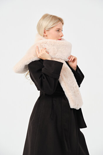 DECORA CASA HOME COLLECTİON Thick Soft Furry Scarf, Winter Warm Plush Camisole Neck Collar