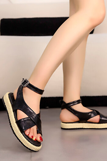 Mamito Ayakkabı H 02 Straw Sole Flip Flop Sandals