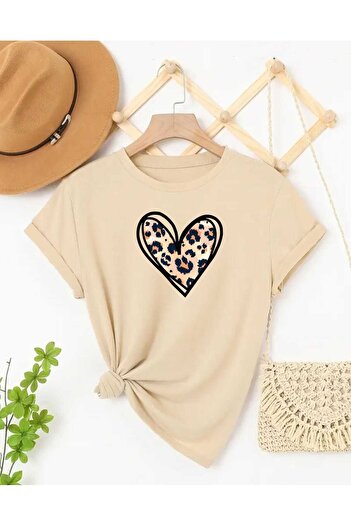 TekTarzz Μπλουζάκι Unisex Leopard Heart με στάμπα