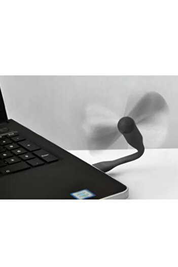 zola Mini fan with USB power supply, silicone, flexible arm, 1W, 14.5x15x8.9 cm, black