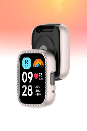 PSGT Xiaomi Redmi Watch3 Active Uyumlu Işıltılı Parlak Taşlı Diamond Kasa Koruyucu