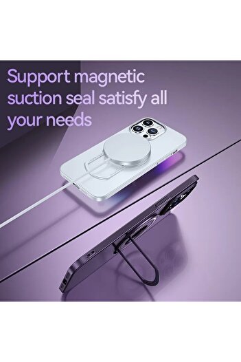 Generic Luxury iPhone 13 Pro Max Back Cover with MagSafe Charging & Invisible Kickstand