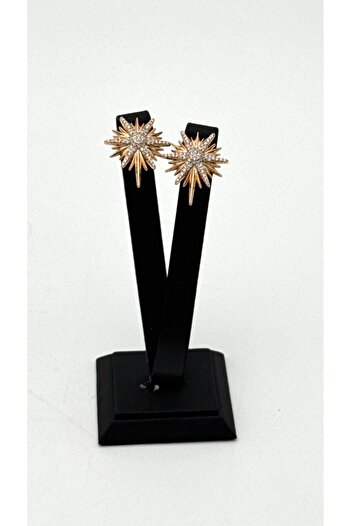 ELİOSA Non-Tarnish Gold(Xupıng) Zircon Stone Steel Earrings